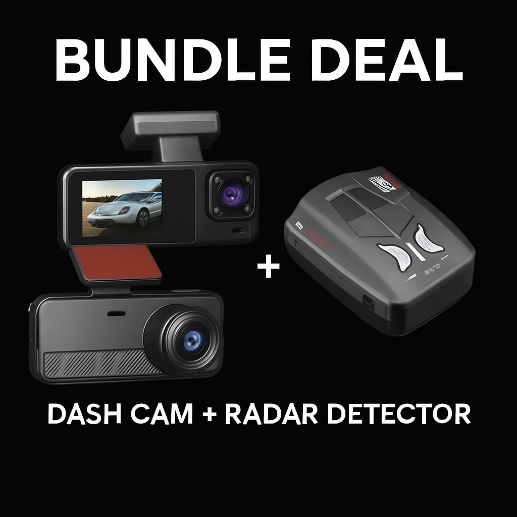 Dash Cam + Radar Detector Bundle
